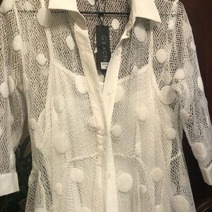 Gracia white net 2 piece dress